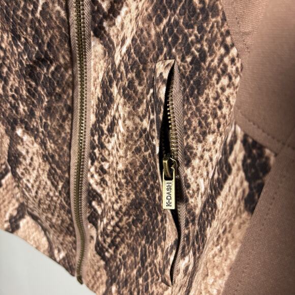 K-Dash By Kardashian Women’s Snakeskin Zip Up Top Python Exotic Print Large - Picture 4 of 9